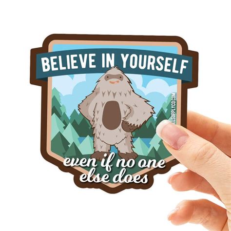 Sentinel Supply Funny Bigfoot Believe in Yourself Sticker - India | Ubuy