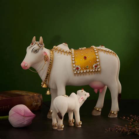 Kamdhenu Cow With Calf Statue – DecorTwist