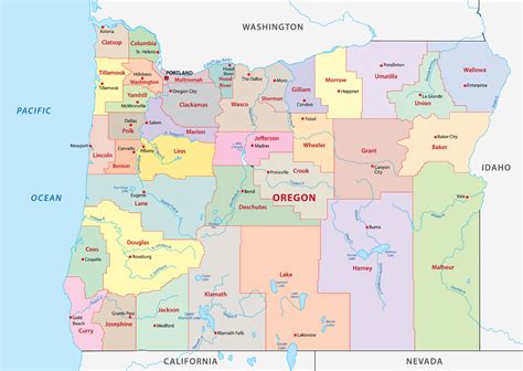 Oregon Counties Map | Mappr