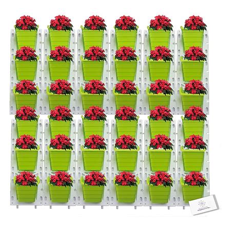 Unique Plastic Vertical Wall Planter (6x6, Green, Pack of 12) : Amazon ...