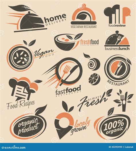 Restaurant Logo Design Collection Stock Vector - Illustration of fresh, idea: 45395999