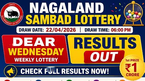 Nagaland Lottery Sambad Result 22/04/2026: Dear Wednesday 6 PM Draw Out ...