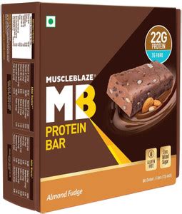 MUSCLEBLAZE Protein Bar with 22g Protein, Pack of 6 (72g each) Protein ...