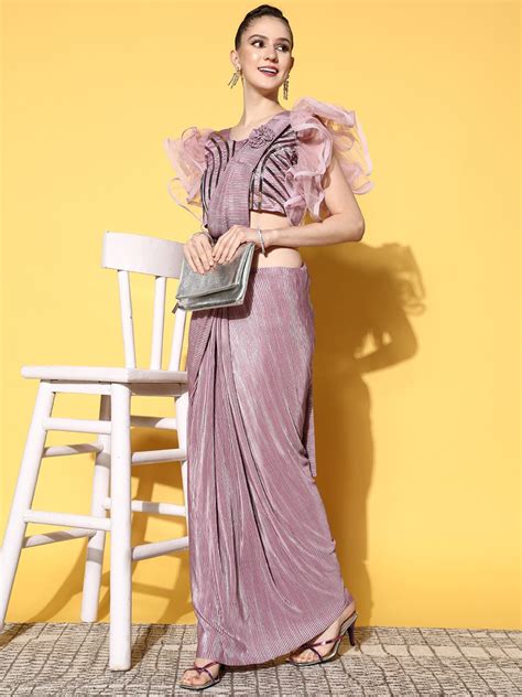 Ruffled Pre-Stitched sarees – Chhabra 555