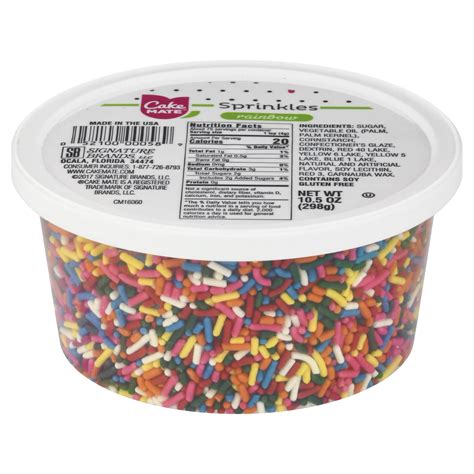 Cake Mate Rainbow Sprinkles JKF25 with resealable lid - Delicious ...