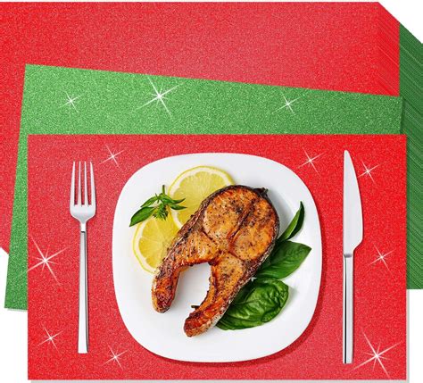 Amazon.com: Yaomiao 100 Pcs Christmas Disposable Paper Placemats Red ...
