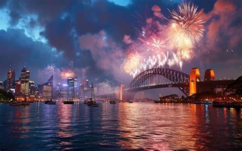 Fireworks bursting over iconic city landmarks | Premium AI-generated image