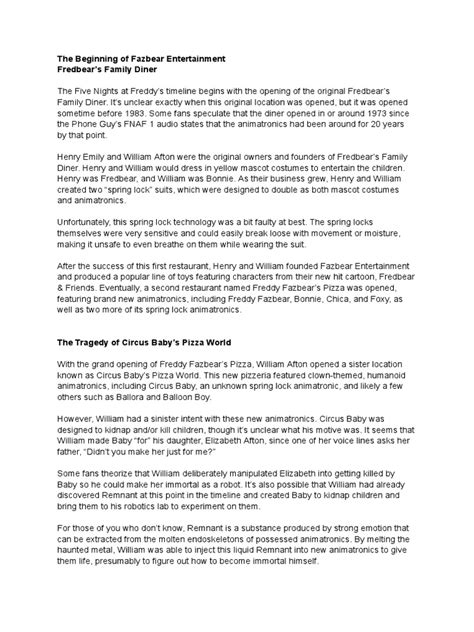 Fnaf Lore | PDF
