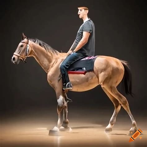 Nikola Jokic riding horse on Craiyon