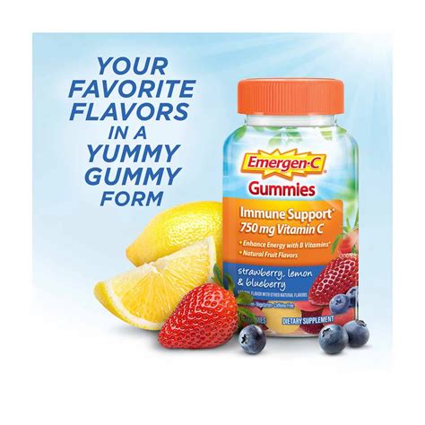 Buy Emergen-C Gummies Vitamin C 750mg Immune Support (45 Count ...