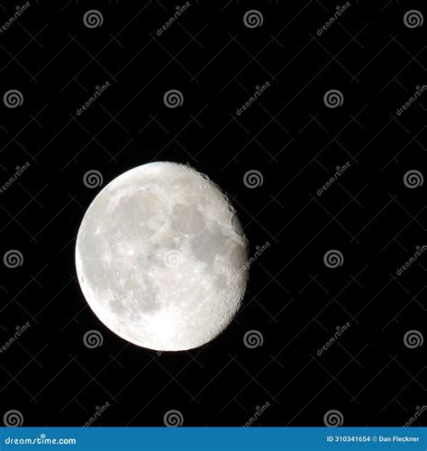 The Moon in Waning Gibbous Phase Stock Photo - Image of crater, grey ...