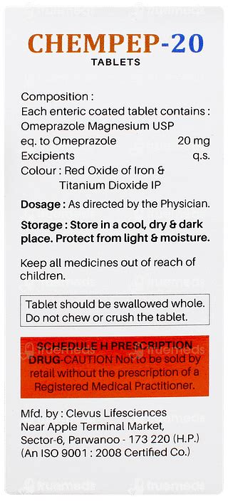 Chempep 20mg Tablet 10: Uses, Side Effects, Price & Substitutes