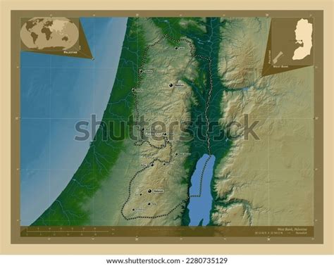 Location of the West Bank within the claimed territory of Palestine