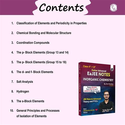 PW JEE Advanced EaJEE Handwritten Notes For Inorganic Chemistry By Om ...