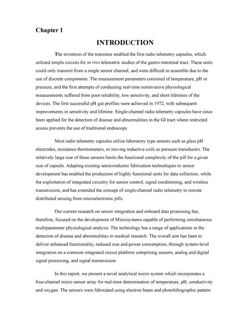 Micro Electronic Pill - Imp - Chapter 1 INTRODUCTION The invention of ...