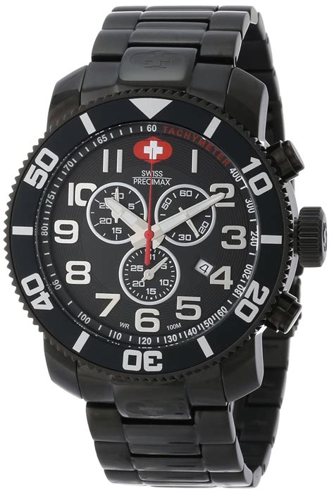 Swiss Precimax Men's SP13032 Verto Pro Black Dial with Black Stainless ...