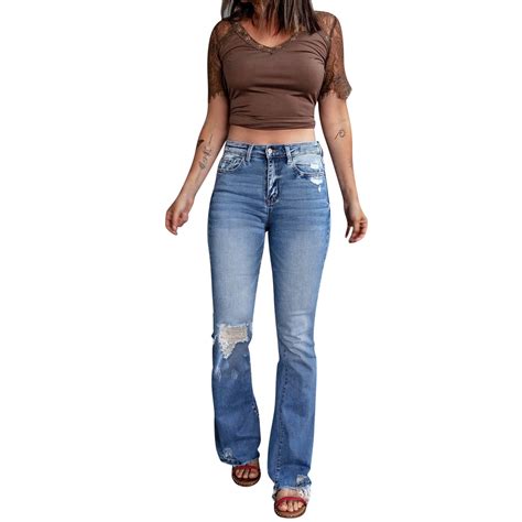 GHSOHS Jeans for Women Womens Business Clothing Light blue Denim Pants ...