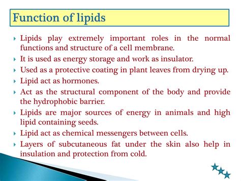 Lipids properties, classification, function | PPTX