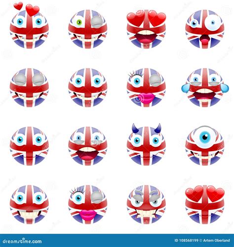 United Kingdom Flag Emojis stock vector. Illustration of face - 108568199