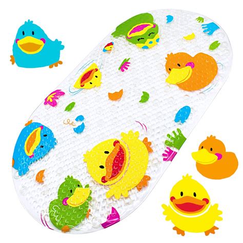 Yolife Baby Bathtub Mat Cartoon Duck Design Non Slip Bath Mat Massage ...