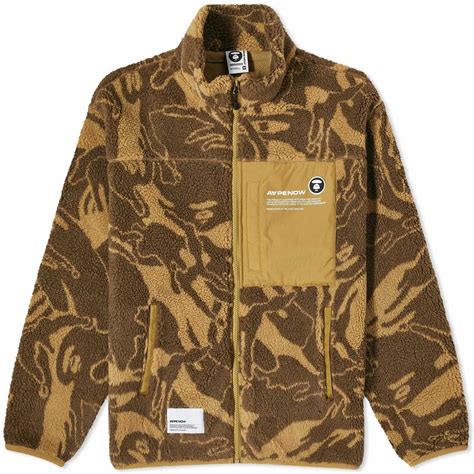 Men's AAPE Now Camo Fleece Jacket in Yellow AAPE by A Bathing Ape