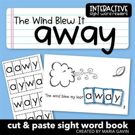 Weather Theme Sight Word Book "The Wind Blew it Away" Emergent Reader ...