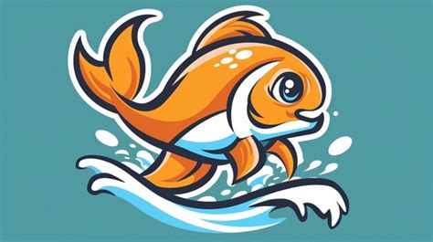 A cartoon fish jumping out of the water | Premium AI-generated image