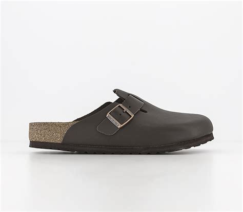 BIRKENSTOCK Boston Clog Dark Brown Leather - Slides & Sandals