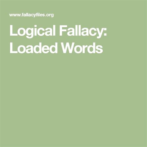 Image result for Loaded Term Fallacy Examples