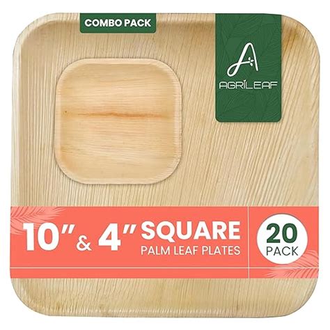 AGRILEAF Disposable Dinnerware Set | 20 Pack [10 Pieces of Plates and ...