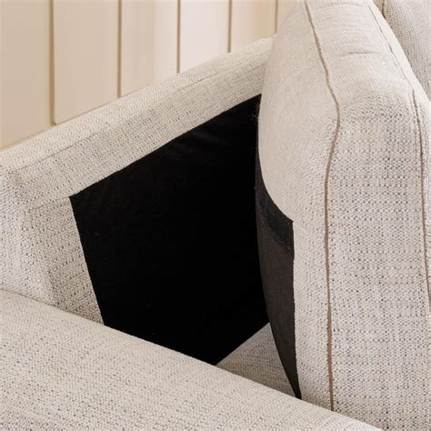 Buy Quebec Fabric 3-Seater Sofa with Left Chaise - Beige from Home ...