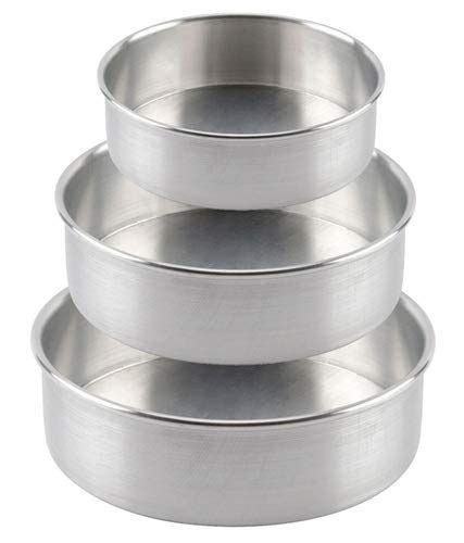 RECTITUDE 3 in 1 Aluminium Round Cake Mould Aluminium Set of 3 Size ...