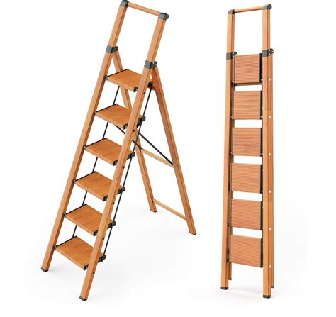 WOA WOA 6 Step Ladder, Folding Ladder with Handrails for High Ceilings ...