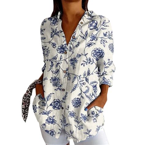 Fshinging T Shirts for Women Vintage Boho Floral Print Casual Vacation ...