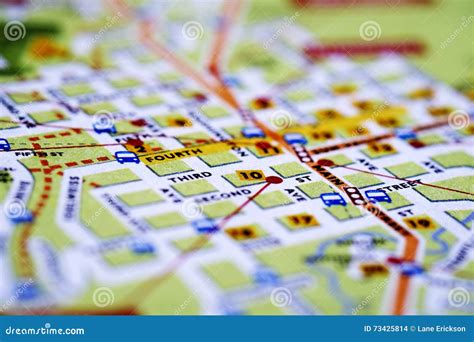 Map of City Streets for Travel Driving Stock Photo - Image of mile, location: 73425814