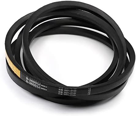 Othmro Industrial Belt V-Belt 3600mm Rubber Black 1 Pcs for Lathes ...