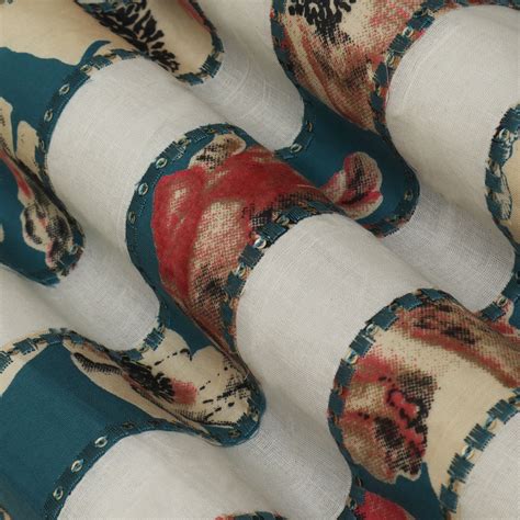 Off White Color Kora Cotton Embroidery Fabric – KC Creations