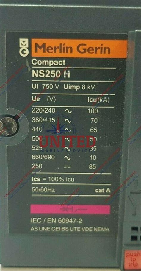 MERLIN GERIN COMPACT NS250H ADAPTED CIRCUIT BREAKER MODULE 31670 ...