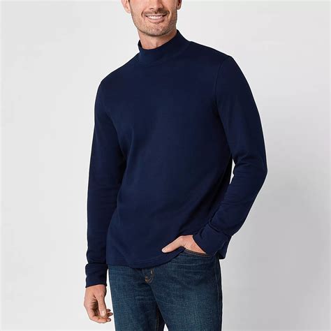 St. John's Bay Interlock Mens Long Sleeve Mock Neck Top - JCPenney
