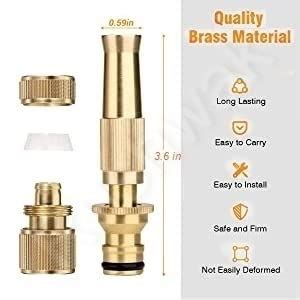 WENGTY Brass Nozzle Water Spray Gun Water Jet Hose Nozzles Hose Pipe ...