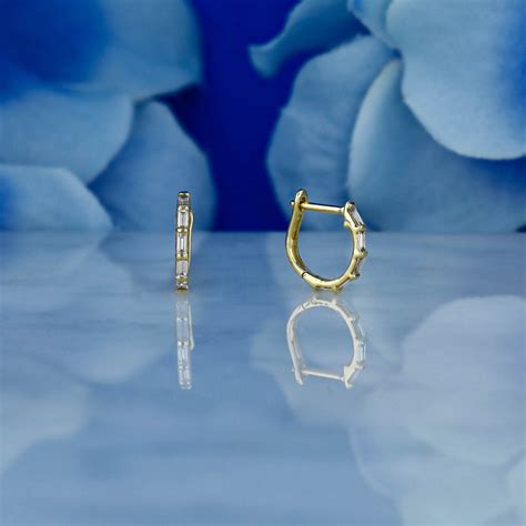Moissanite 0.44 CT Baguette Diamond Hoop Earring – Less Diamond