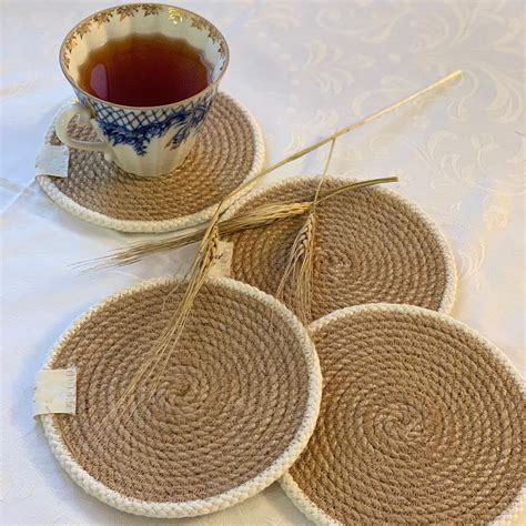 Buy imsid Jute Textile Table Mats Set of 6 Heat Resistant Washable ...