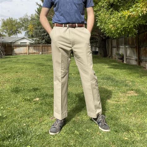 Orvis flannel lined khaki pants. Creased front and... - Depop