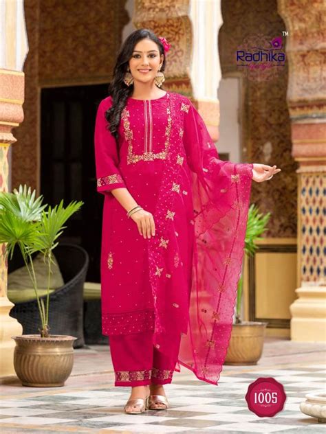 Radhika Shehnaz Vol 1 Silk Kurti Pant With Dupatta: Textilecatalog