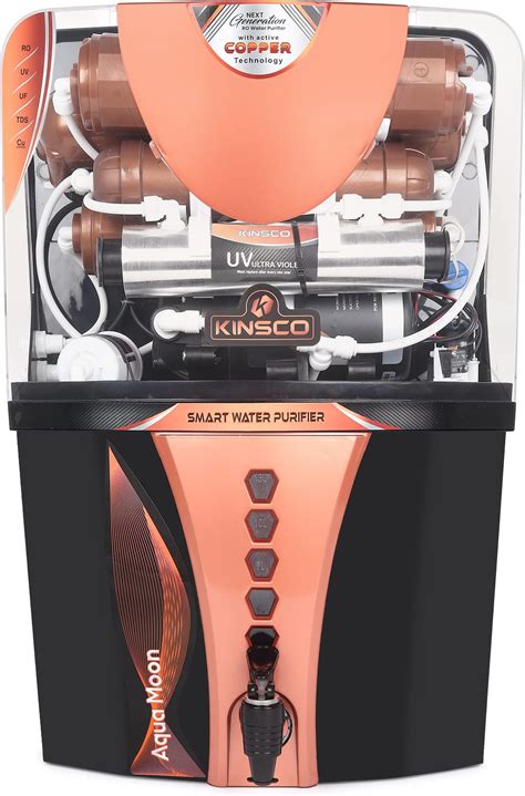 Kinsco Aqua Moon 15 Litre Tank RO + UV + UF + TDS Adjuster Copper Water ...