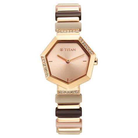 Buy Online Titan Glitz Rose Gold Dial Analog Metal and Plastic Strap ...