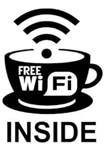 ISEE 360® Free WiFi Inside Sign Board Sticker Water Proof for Cafe ...