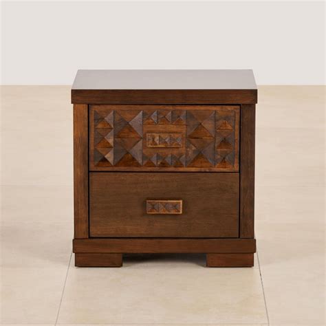 Buy (Refurbished) Rio Solid Wood Bed Side Table with Drawers - Brown ...