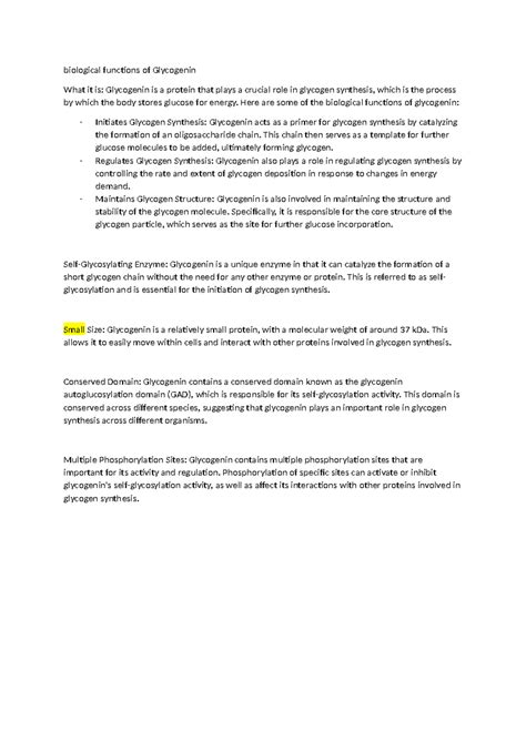 Biological functions of Glycogenin D Final - biological functions of ...