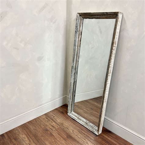 Large Painted Teak Mirror in Antique Floor Mirrors